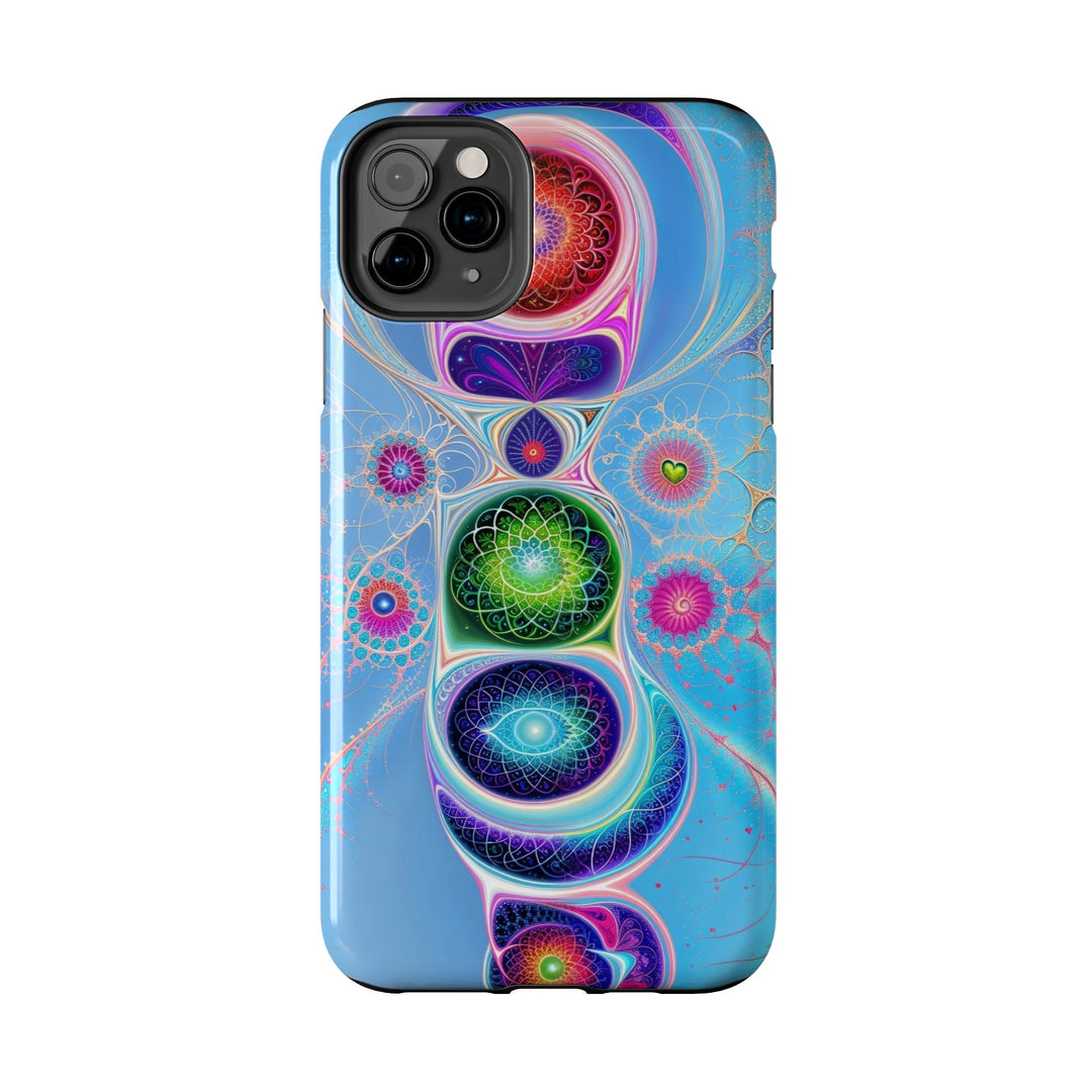 Vibrant Fractal Blossoms - Tough Phone Case - Phone Case - g(0D·IO) - iPhone 13 Mini - -