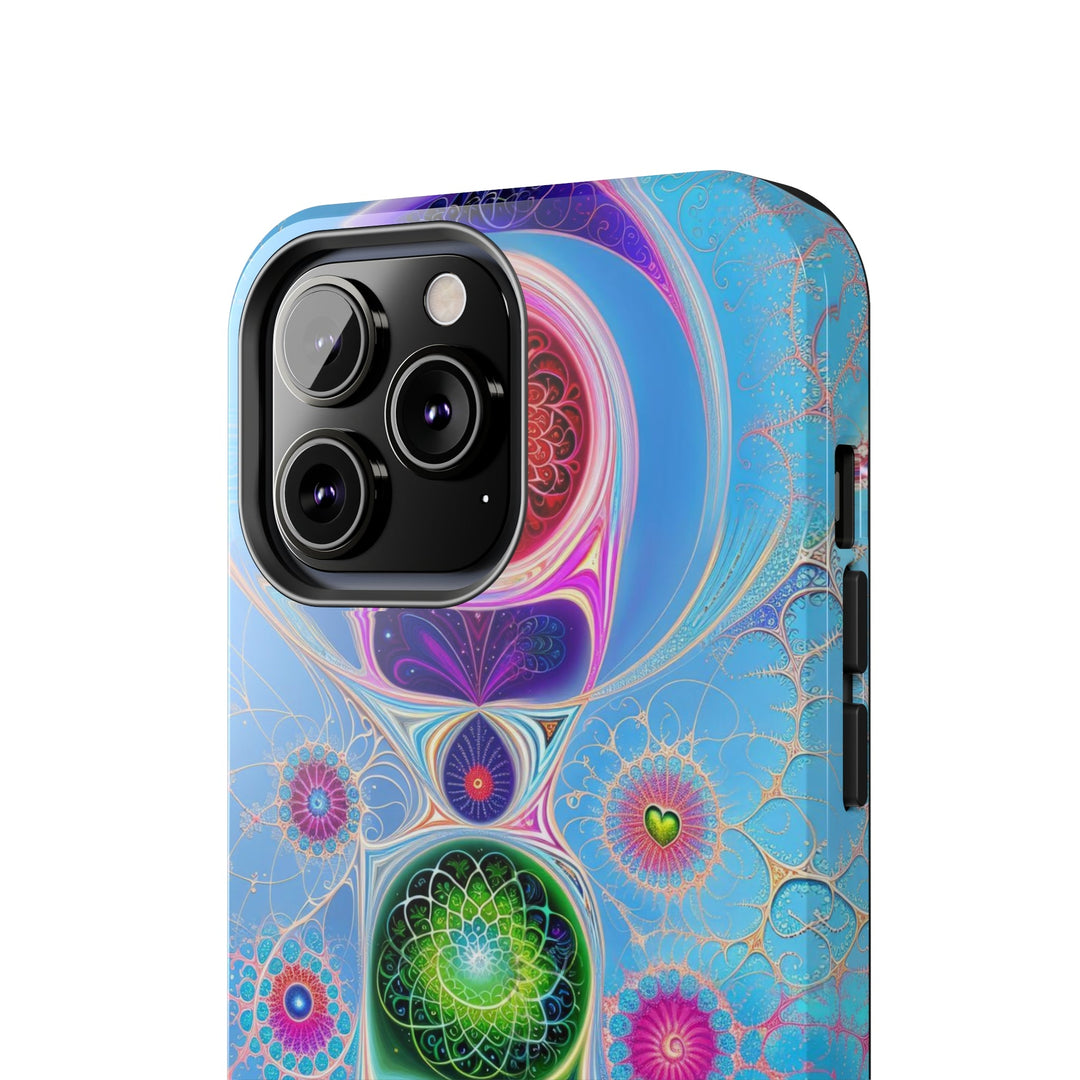 Vibrant Fractal Blossoms - Tough Phone Case - Phone Case - g(0D·IO) - iPhone 13 Mini - -