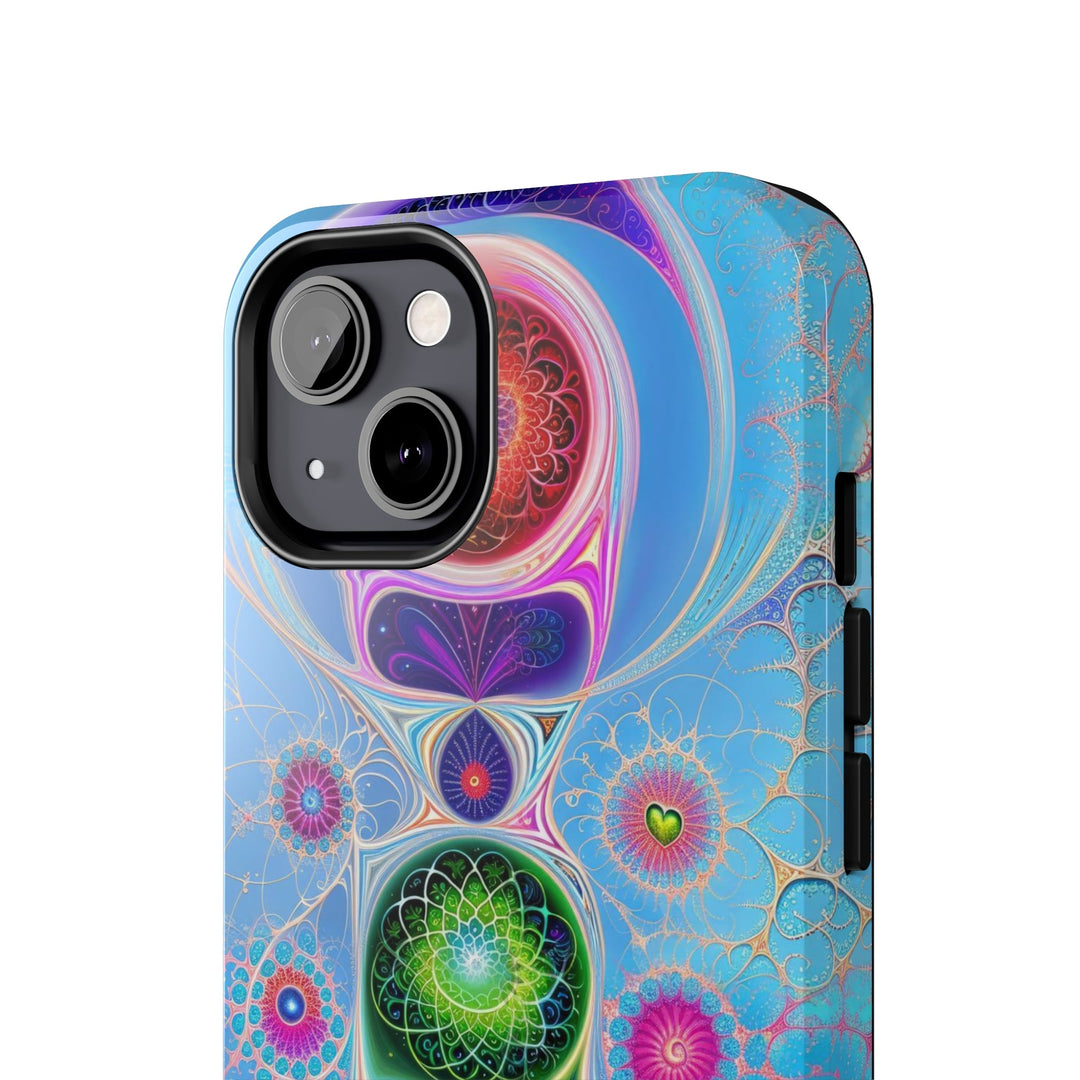 Vibrant Fractal Blossoms - Tough Phone Case - Phone Case - g(0D·IO) - iPhone 13 Mini - -