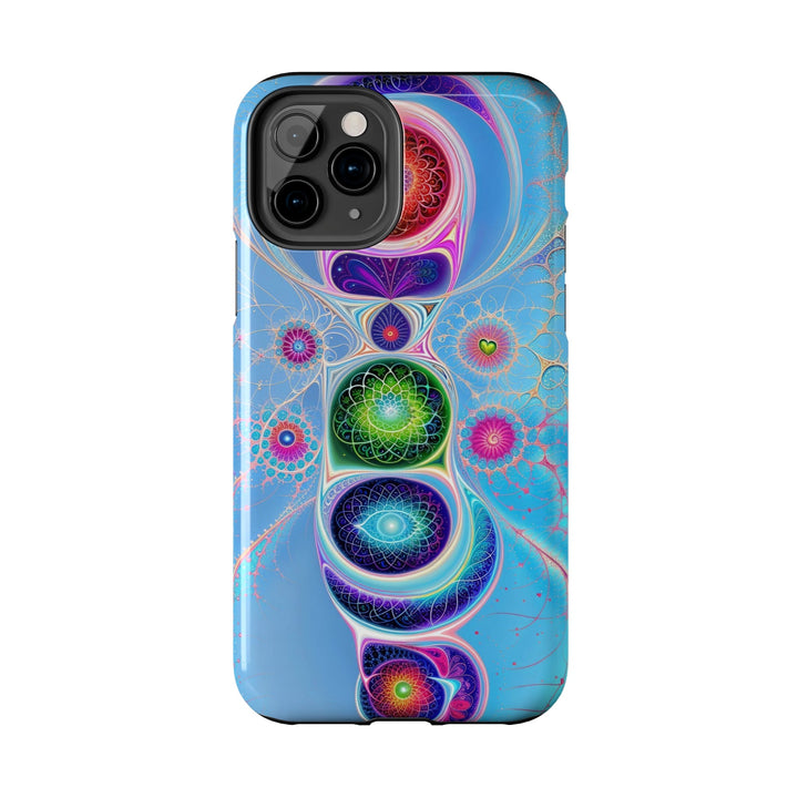 Vibrant Fractal Blossoms - Tough Phone Case - Phone Case - g(0D·IO) - iPhone 13 Mini - -