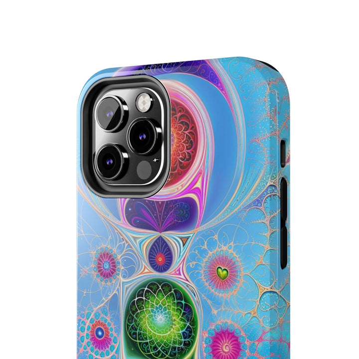 Vibrant Fractal Blossoms - Tough Phone Case - Phone Case - g(0D·IO) - iPhone 13 Mini - -