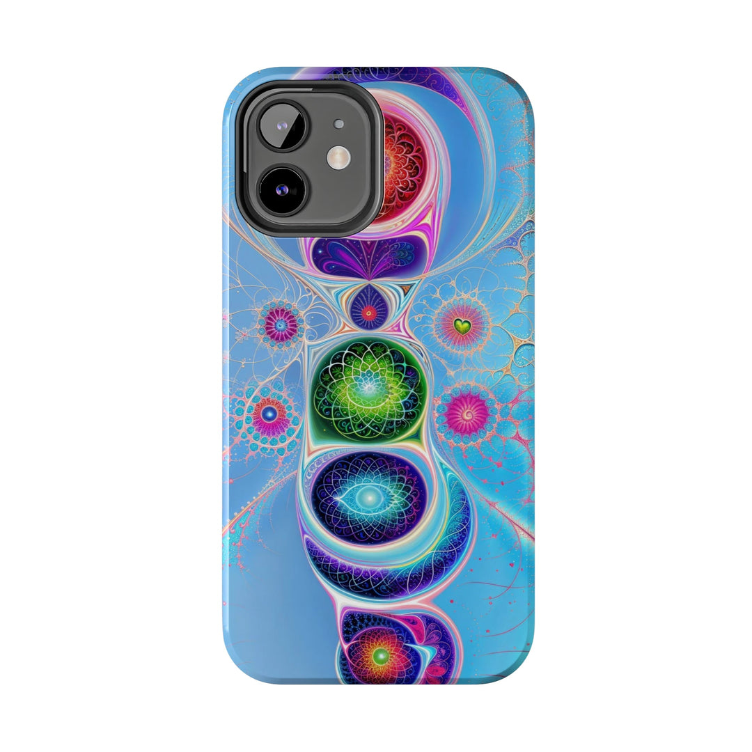 Vibrant Fractal Blossoms - Tough Phone Case - Phone Case - g(0D·IO) - iPhone 13 Mini - -