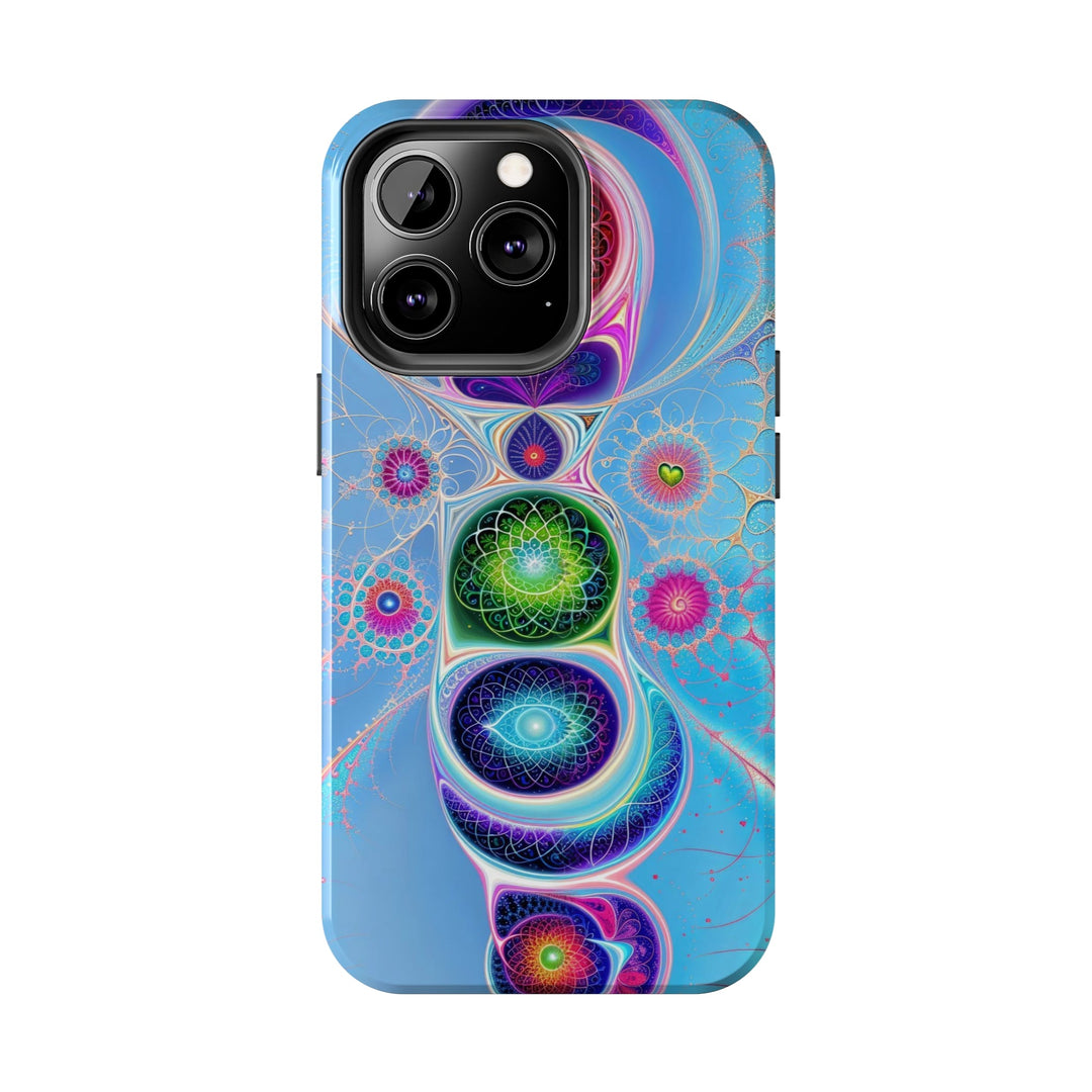 Vibrant Fractal Blossoms - Tough Phone Case - Phone Case - g(0D·IO) - iPhone 13 Mini - -