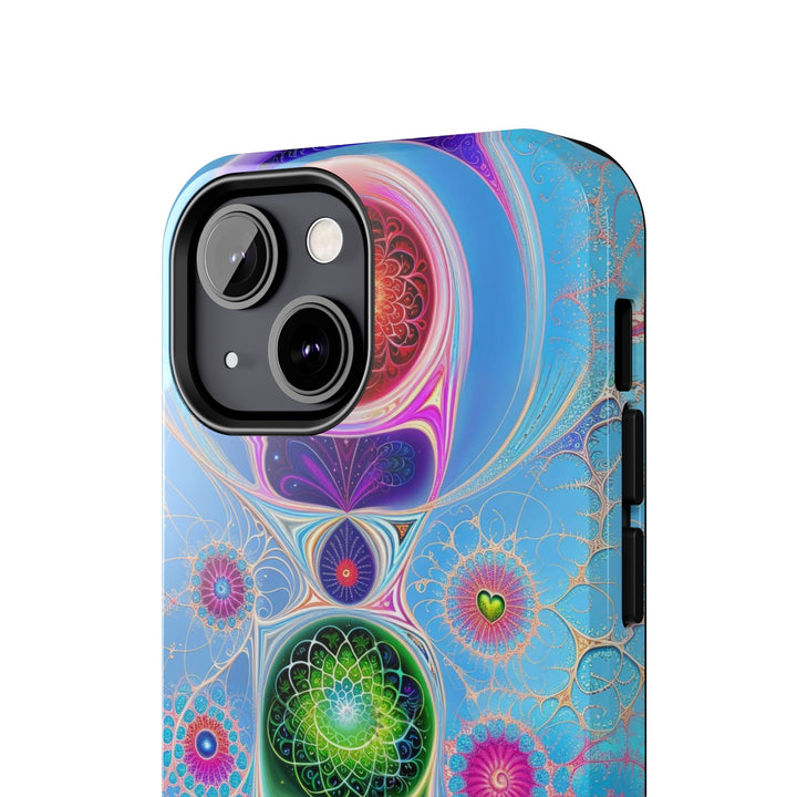 Vibrant Fractal Blossoms - Tough Phone Case - Phone Case - g(0D·IO) - iPhone 13 Mini - -