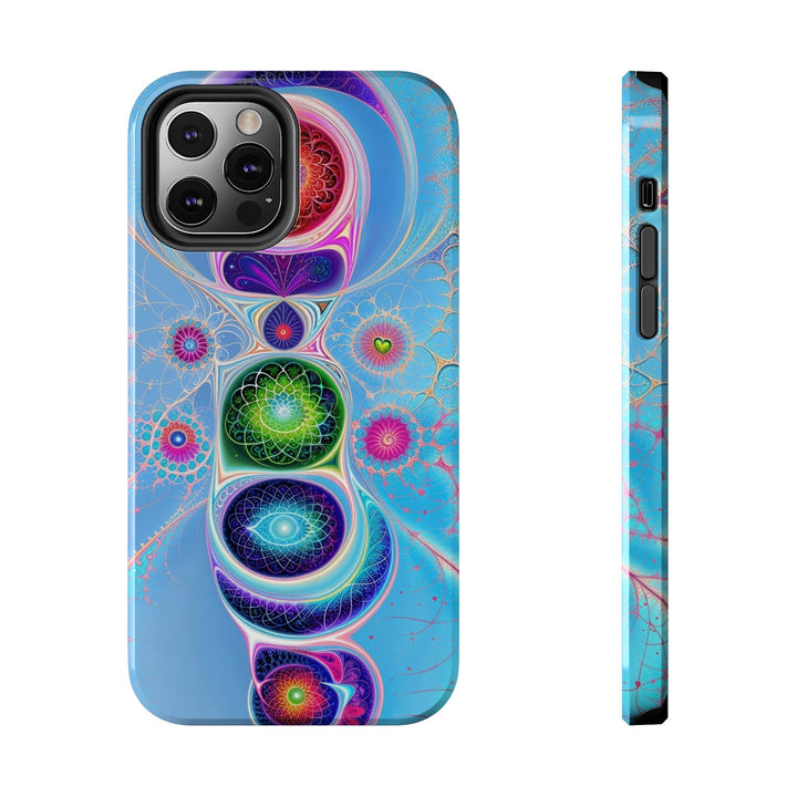 Vibrant Fractal Blossoms - Tough Phone Case - Phone Case - g(0D·IO) - iPhone 12 Pro - -