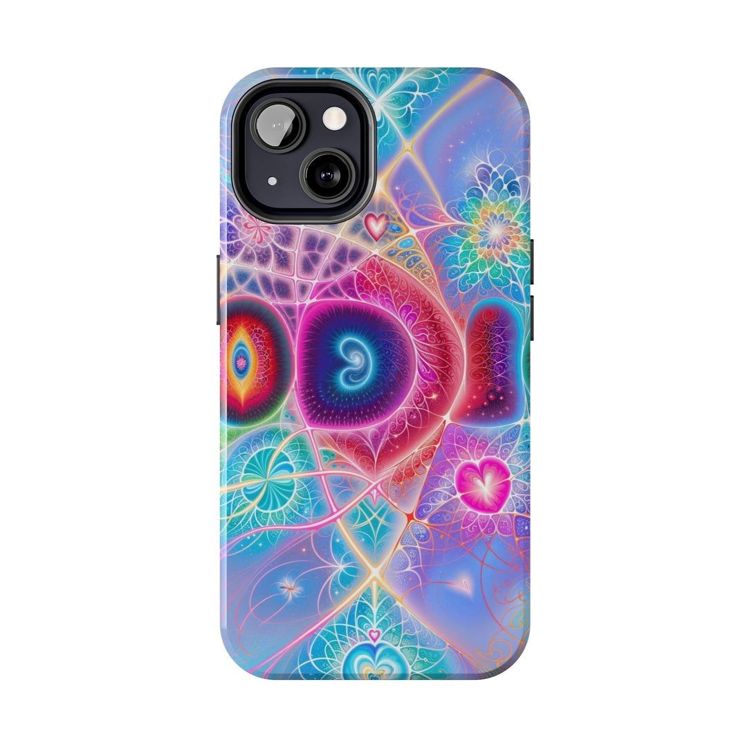 Vibrant Fractal Blossoms - Tough Phone Case - Phone Case - g(0D·IO) - iPhone 13 Mini - -