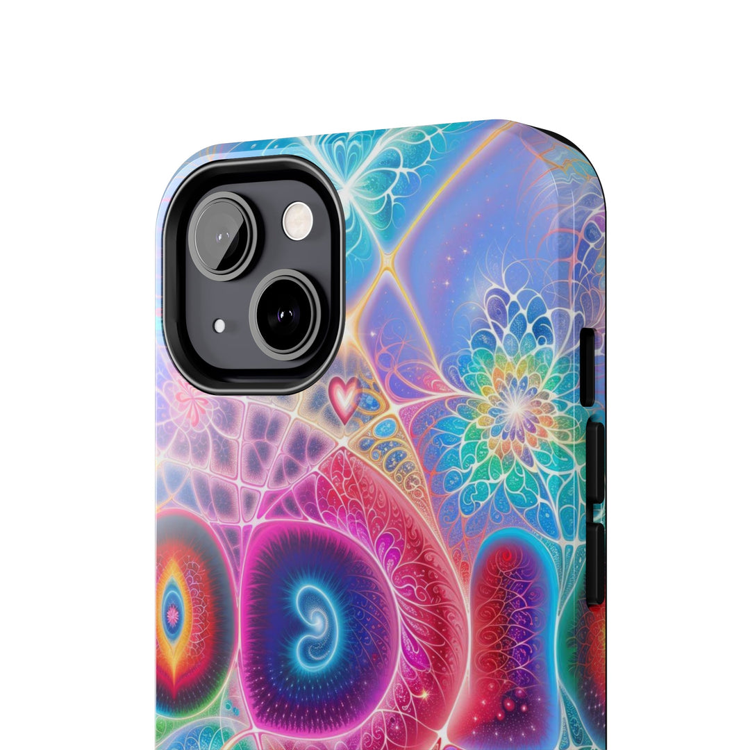 Vibrant Fractal Blossoms - Tough Phone Case - Phone Case - g(0D·IO) - iPhone 13 Mini - -