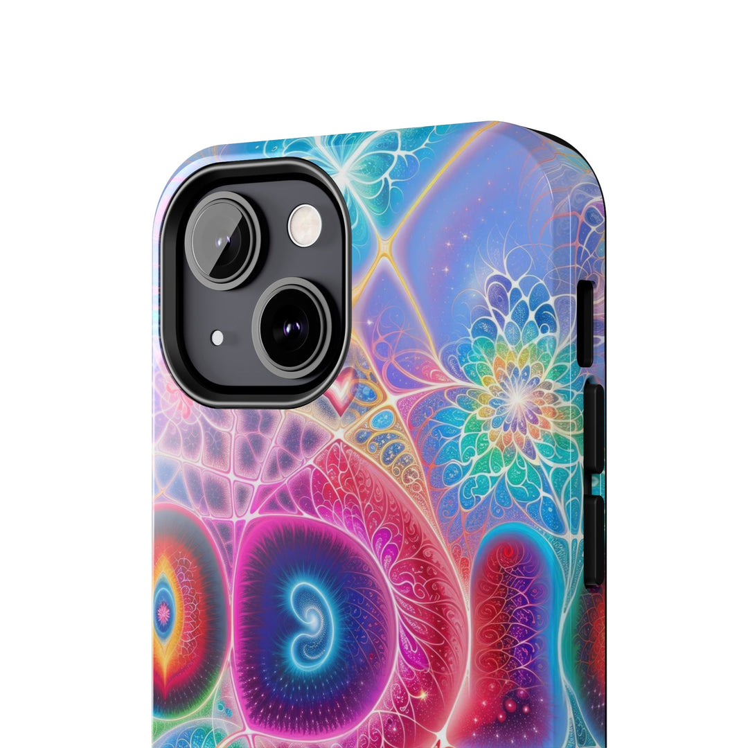 Vibrant Fractal Blossoms - Tough Phone Case - Phone Case - g(0D·IO) - iPhone 13 Mini - -