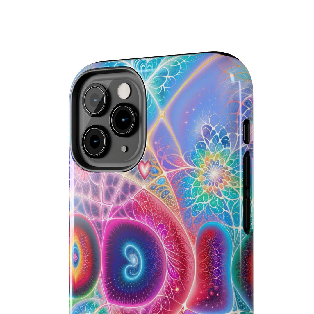 Vibrant Fractal Blossoms - Tough Phone Case - Phone Case - g(0D·IO) - iPhone 13 Mini - -