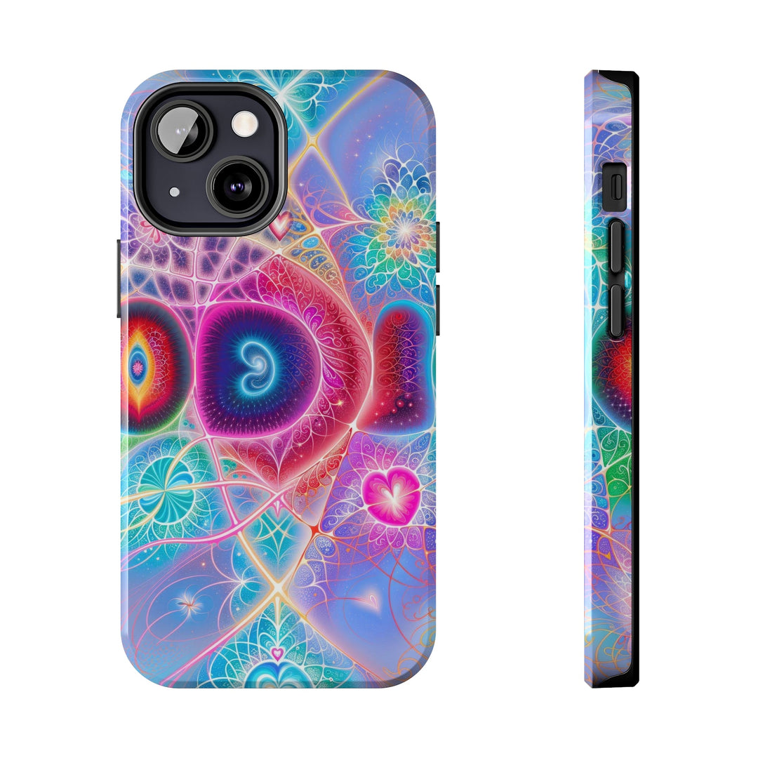 Vibrant Fractal Blossoms - Tough Phone Case - Phone Case - g(0D·IO) - iPhone 13 Mini - -