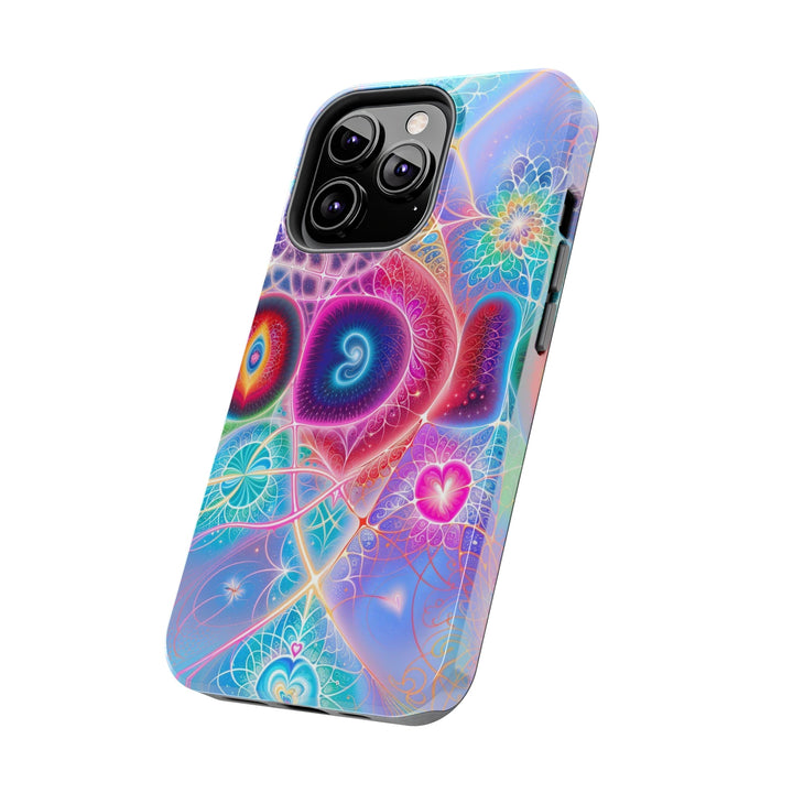 Vibrant Fractal Blossoms - Tough Phone Case - Phone Case - g(0D·IO) - iPhone 13 Mini - -