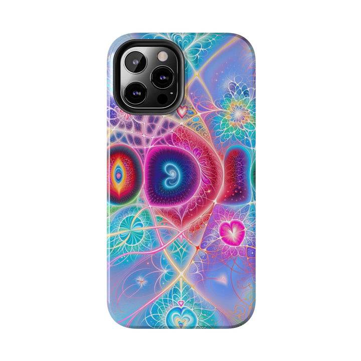 Vibrant Fractal Blossoms - Tough Phone Case - Phone Case - g(0D·IO) - iPhone 13 Mini - -