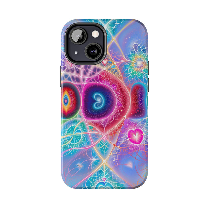 Vibrant Fractal Blossoms - Tough Phone Case - Phone Case - g(0D·IO) - iPhone 13 Mini - -