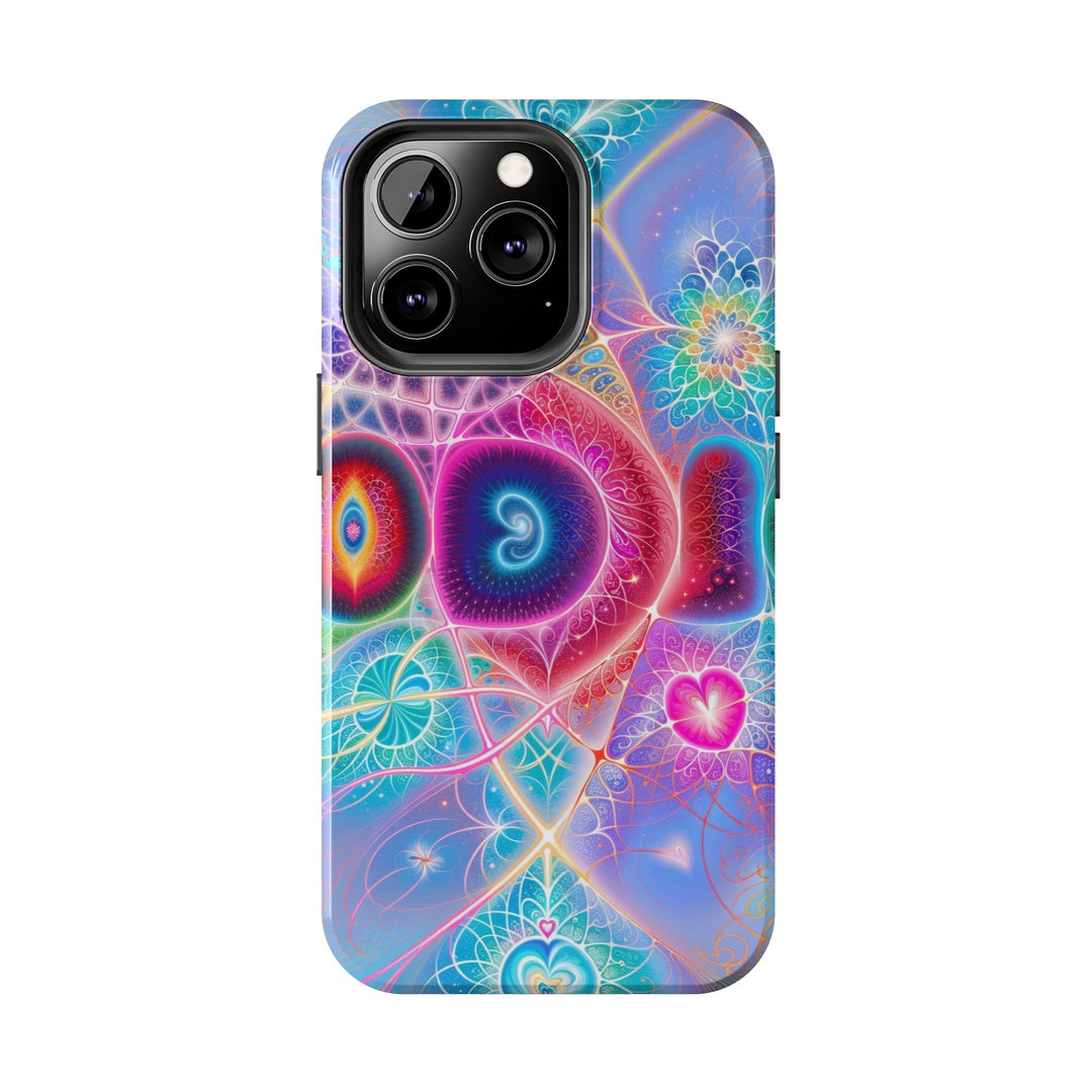 Vibrant Fractal Blossoms - Tough Phone Case - Phone Case - g(0D·IO) - iPhone 13 Mini - -