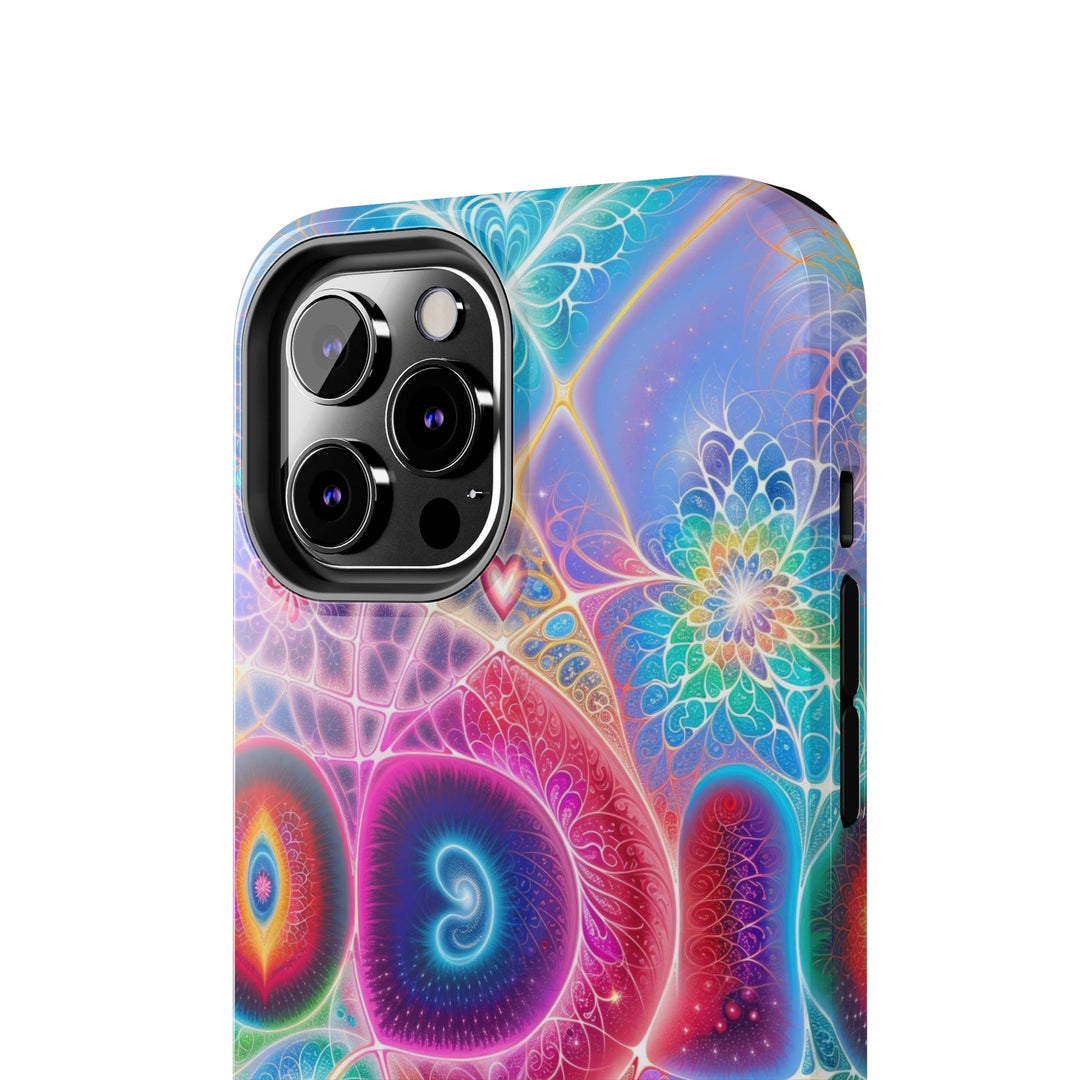 Vibrant Fractal Blossoms - Tough Phone Case - Phone Case - g(0D·IO) - iPhone 13 Mini - -