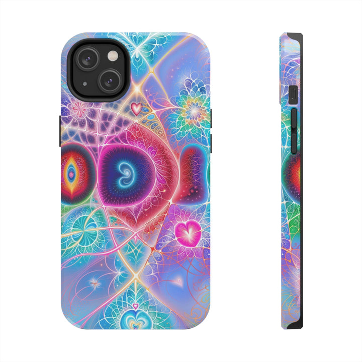 Vibrant Fractal Blossoms - Tough Phone Case - Phone Case - g(0D·IO) - iPhone 14 Plus - -