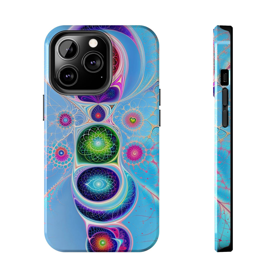 Vibrant Fractal Blossoms - Tough Phone Case - Phone Case - g(0D·IO) - iPhone 13 Pro - -