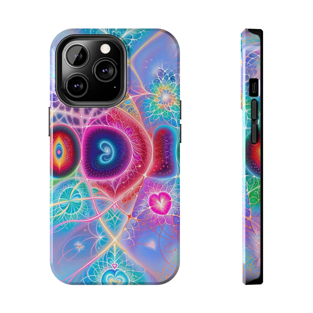 Vibrant Fractal Blossoms - Tough Phone Case - Phone Case - g(0D·IO) - iPhone 13 Pro - -