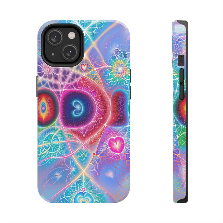 Vibrant Fractal Blossoms - Tough Phone Case - Phone Case - g(0D·IO) - iPhone 14 - -