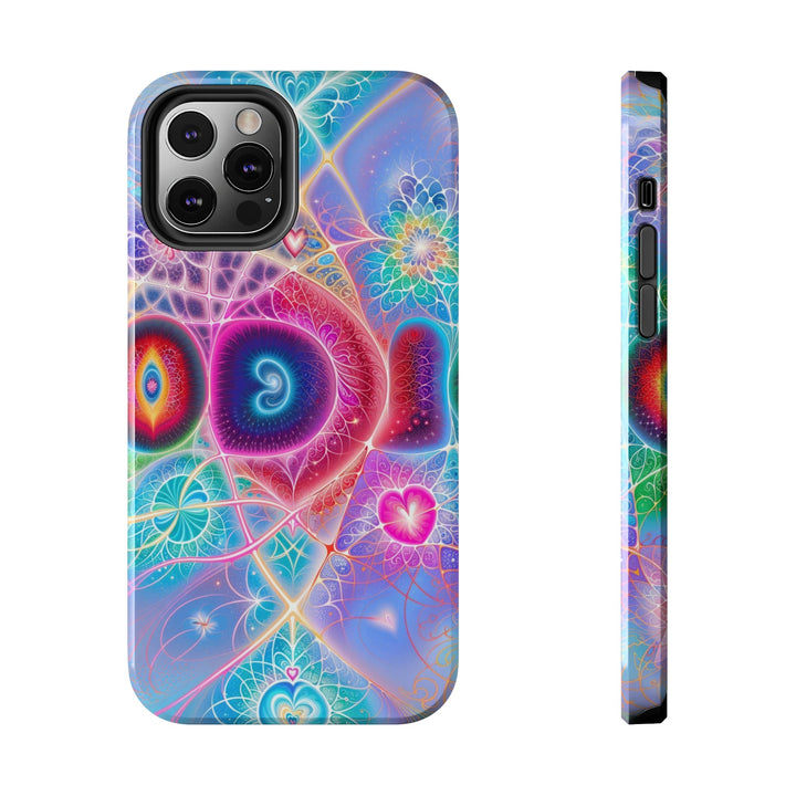 Vibrant Fractal Blossoms - Tough Phone Case - Phone Case - g(0D·IO) - iPhone 12 Pro - -