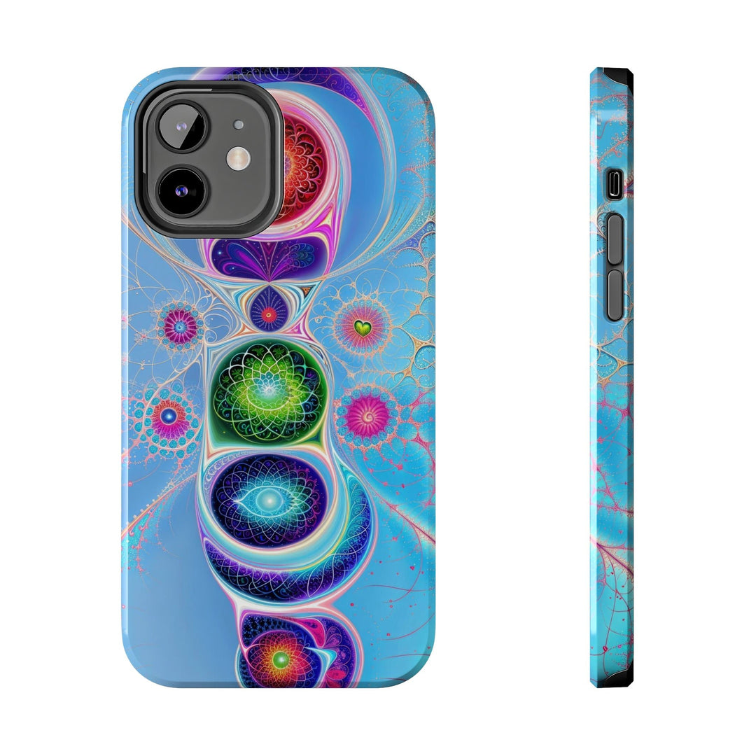 Vibrant Fractal Blossoms - Tough Phone Case - Phone Case - g(0D·IO) - iPhone 12 - -