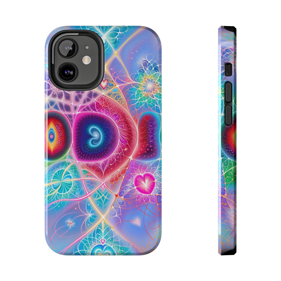 Vibrant Fractal Blossoms - Tough Phone Case - Phone Case - g(0D·IO) - iPhone 12 Mini - -