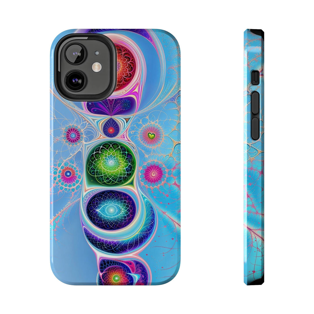 Vibrant Fractal Blossoms - Tough Phone Case - Phone Case - g(0D·IO) - iPhone 12 Mini - -