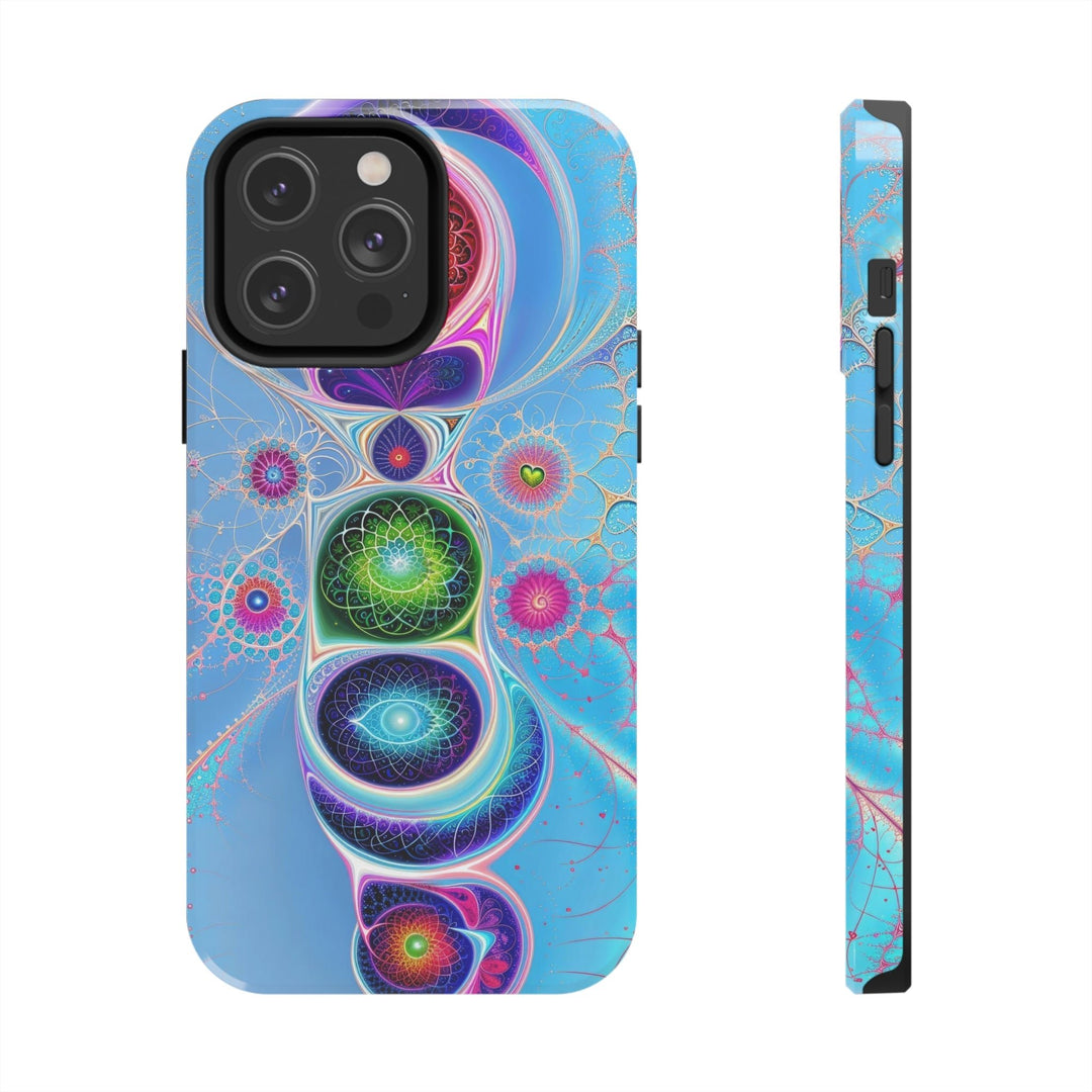 Vibrant Fractal Blossoms - Tough Phone Case - Phone Case - g(0D·IO) - iPhone 14 Pro Max - -