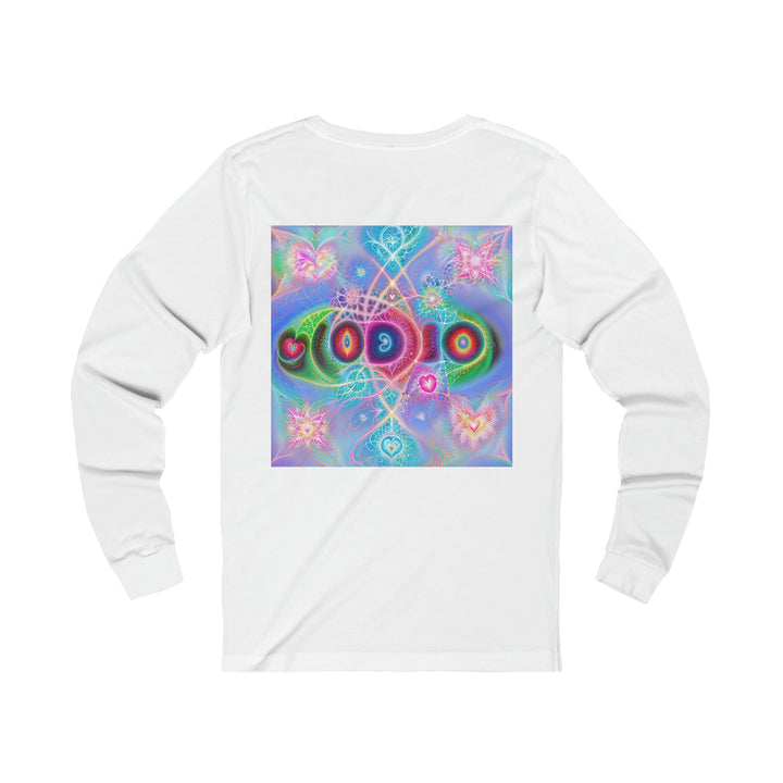 Vibrant Fractal Blossoms - Unisex Jersey Long Sleeve Tee - Long-sleeve - g(0D·IO) - S - Heather Forest -