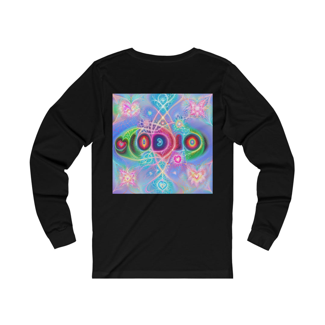 Vibrant Fractal Blossoms - Unisex Jersey Long Sleeve Tee - Long-sleeve - g(0D·IO) - S - Heather Forest -