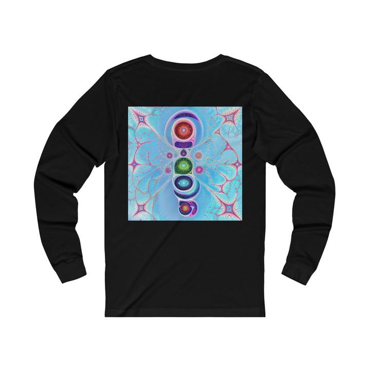 Vibrant Fractal Blossoms - Unisex Jersey Long Sleeve Tee - Long-sleeve - g(0D·IO) - S - Heather Forest -