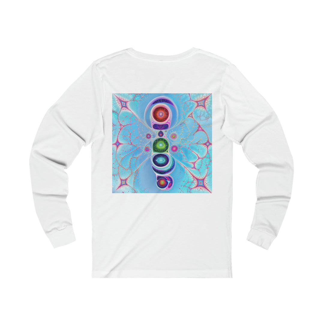 Vibrant Fractal Blossoms - Unisex Jersey Long Sleeve Tee - Long-sleeve - g(0D·IO) - S - Heather Forest -