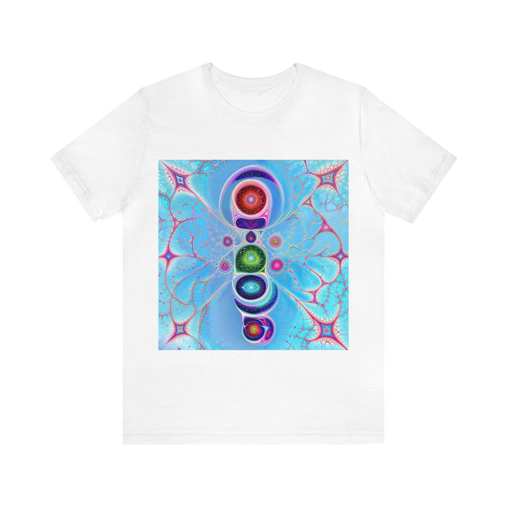 Vibrant Fractal Blossoms - Unisex Jersey Short Sleeve Tee - T-Shirt - g(0D·IO) - White - S -