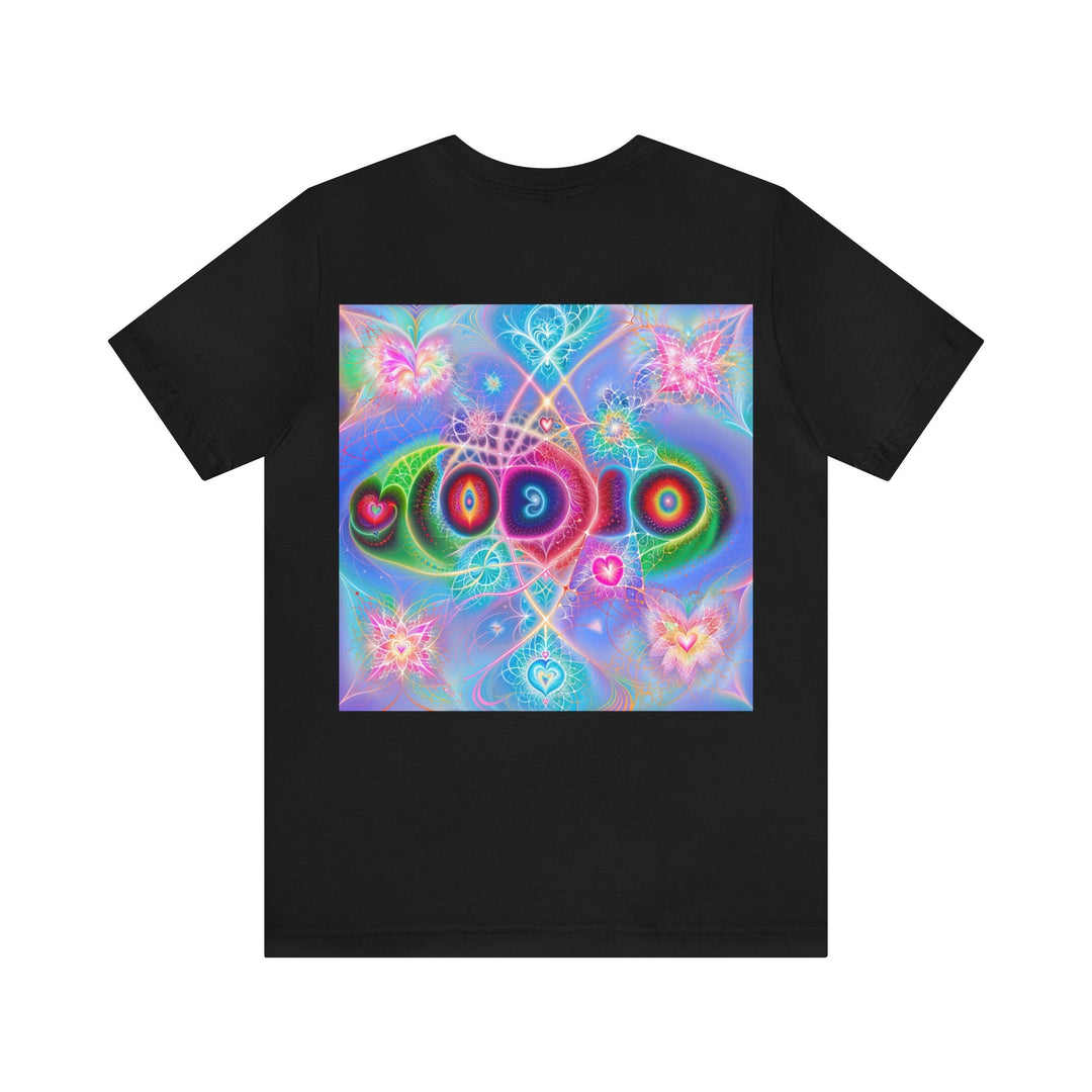 Vibrant Fractal Blossoms - Unisex Jersey Short Sleeve Tee - T-Shirt - g(0D·IO) - Black - S -