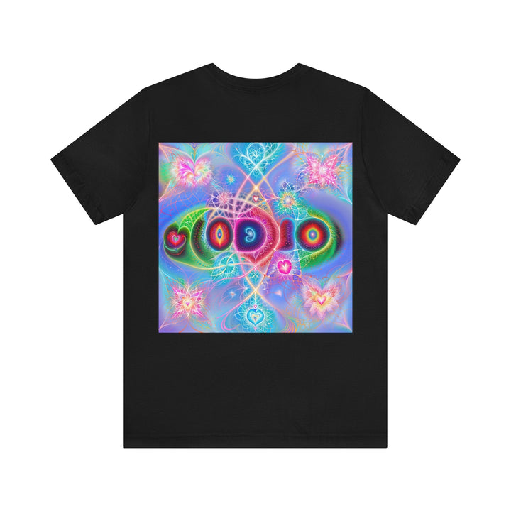 Vibrant Fractal Blossoms - Unisex Jersey Short Sleeve Tee - T-Shirt - g(0D·IO) - Black - S -