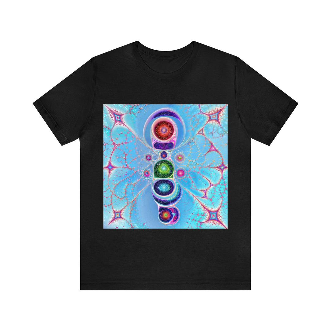 Vibrant Fractal Blossoms - Unisex Jersey Short Sleeve Tee - T-Shirt - g(0D·IO) - Black - S -