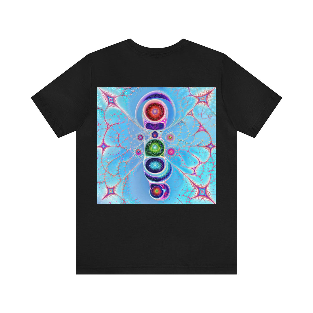 Vibrant Fractal Blossoms - Unisex Jersey Short Sleeve Tee - T-Shirt - g(0D·IO) - Black - S -