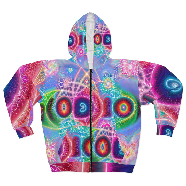 Vibrant Fractal Blossoms - Unisex Zip Hoodie - All Over Prints - g(0D·IO) - XS - -