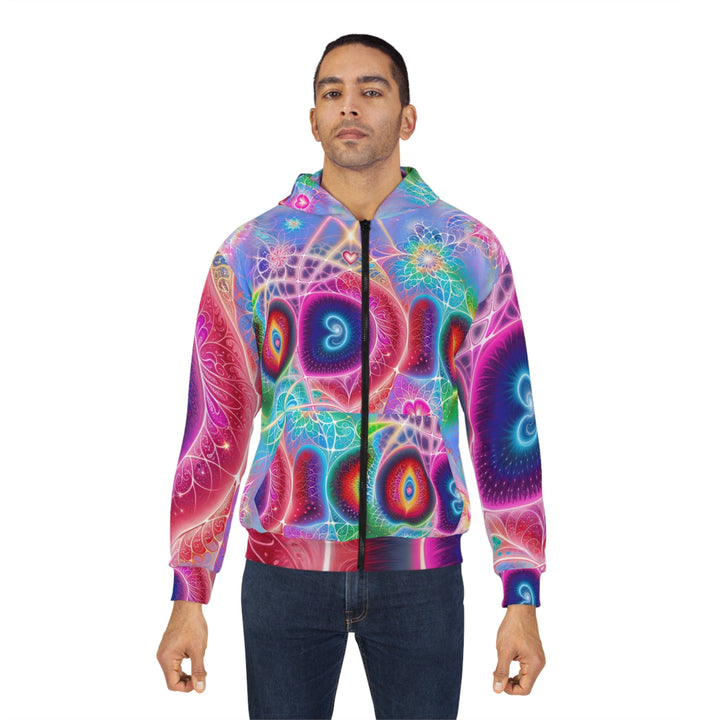 Vibrant Fractal Blossoms - Unisex Zip Hoodie - All Over Prints - g(0D·IO) - XS - -