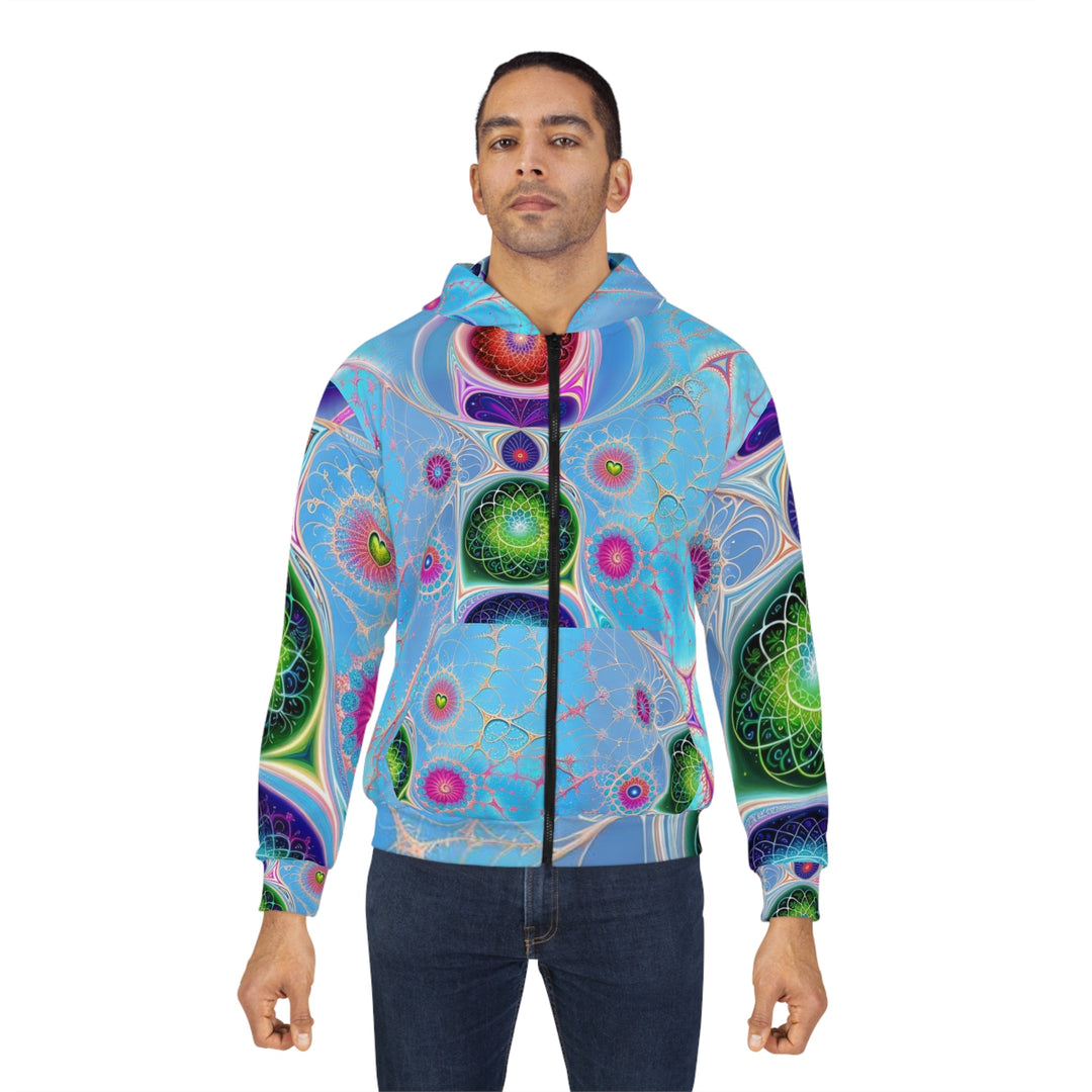 Vibrant Fractal Blossoms - Unisex Zip Hoodie - All Over Prints - g(0D·IO) - XS - -