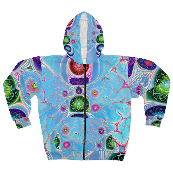 Vibrant Fractal Blossoms - Unisex Zip Hoodie - All Over Prints - g(0D·IO) - XS - -