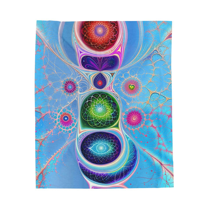 Vibrant Fractal Blossoms - Velveteen Plush Blanket - All Over Prints - g(0D·IO) - 50" × 60" - -