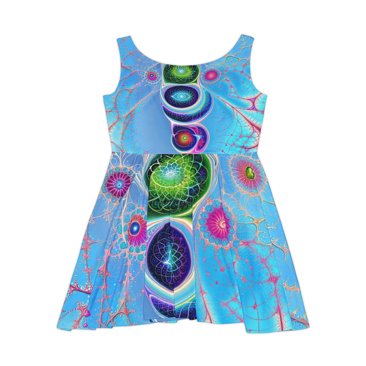 Vibrant Fractal Blossoms - Women's Skater Dress - All Over Prints - g(0D·IO) - L - -