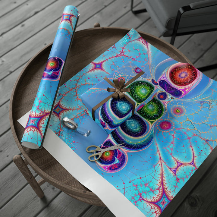 Vibrant Fractal Blossoms - Wrapping Paper - Home Decor - g(0D·IO) - 30" x 180" - Matte -