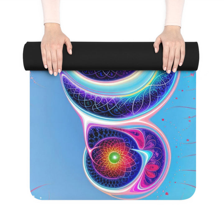 Vibrant Fractal Blossoms - Yoga Mat - Home Decor - g(0D·IO) - 24” x 68” - -