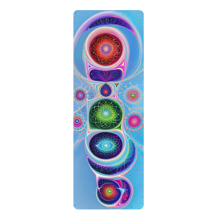 Vibrant Fractal Blossoms - Yoga Mat - Home Decor - g(0D·IO) - 24” x 68” - -