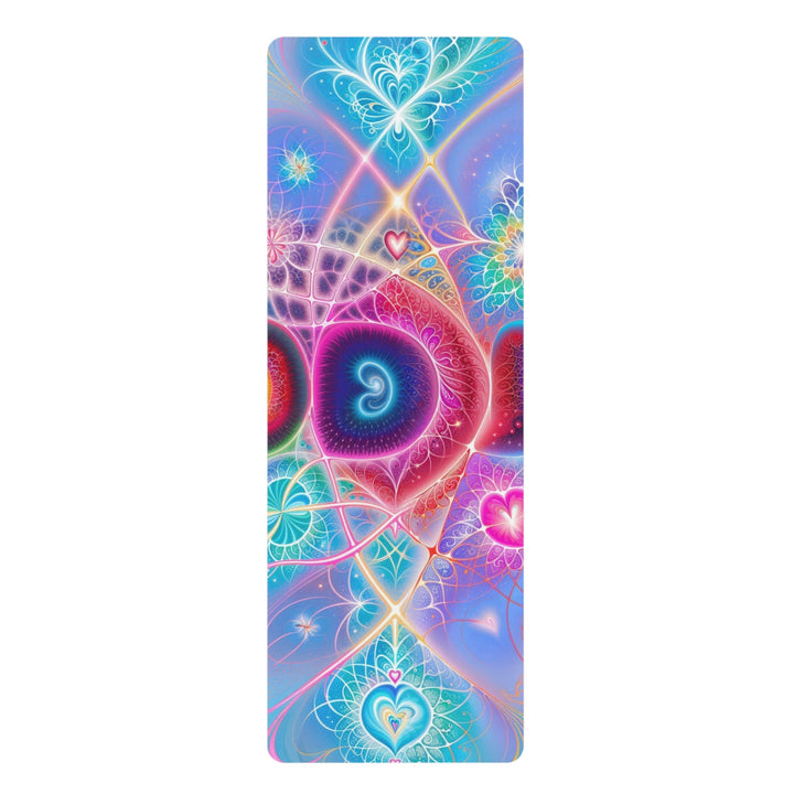 Vibrant Fractal Blossoms - Yoga Mat - Home Decor - g(0D·IO) - 24” x 68” - -
