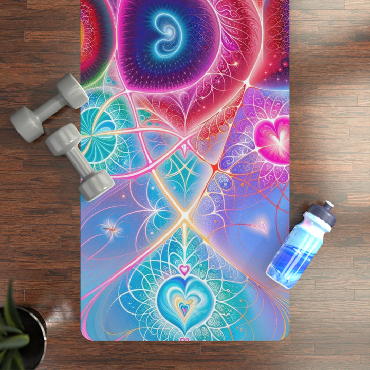 Vibrant Fractal Blossoms - Yoga Mat - Home Decor - g(0D·IO) - 24” x 68” - -