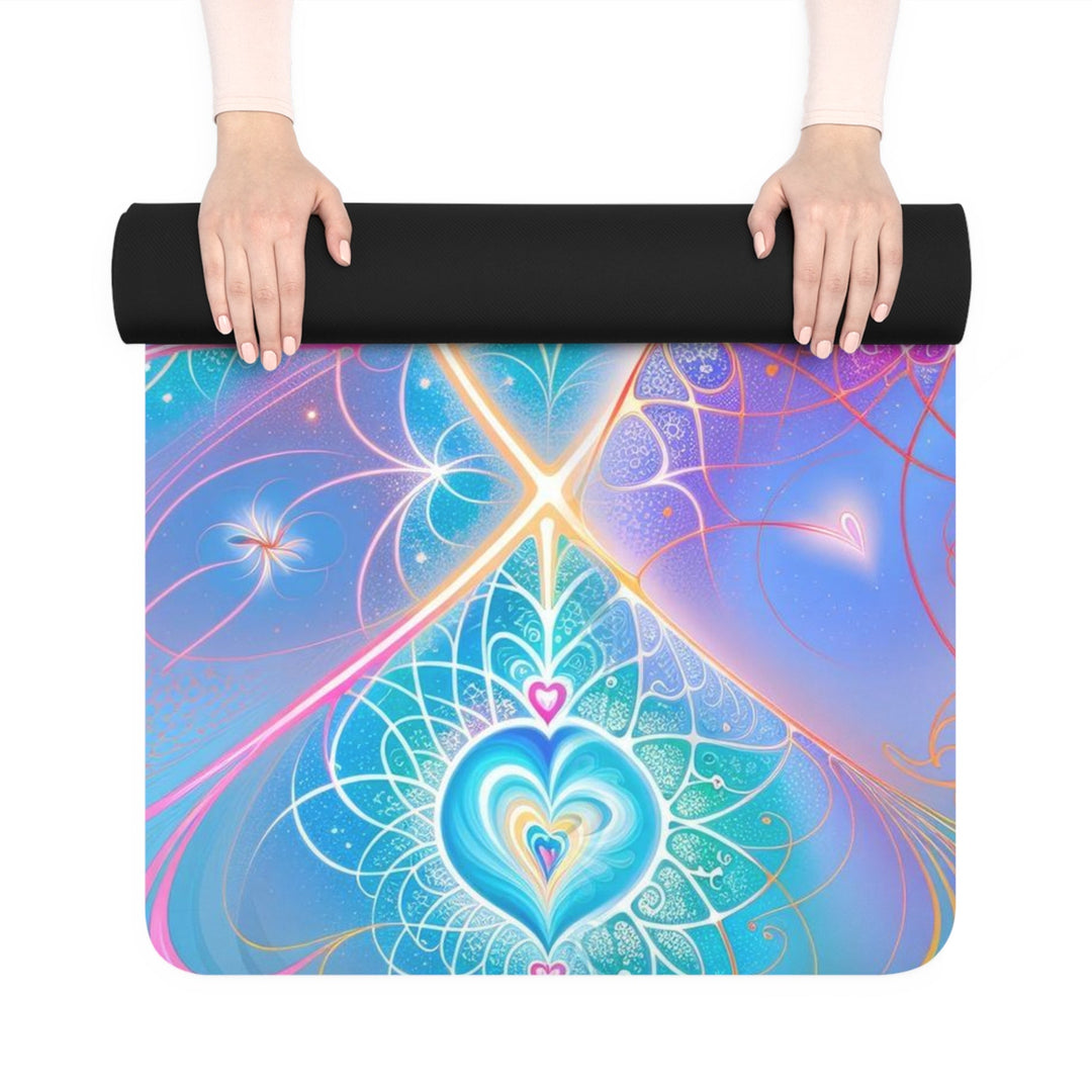 Vibrant Fractal Blossoms - Yoga Mat - Home Decor - g(0D·IO) - 24” x 68” - -