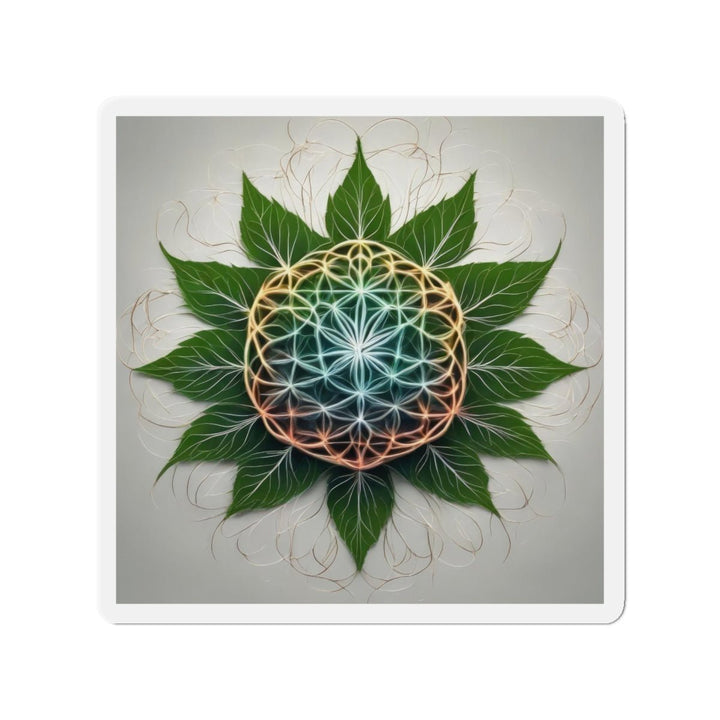 Vibrant Geometric Botanical - Die-cut Magnet - Home Decor - g(0D·IO) - 5" x 5" - Die-Cut - 1 pc